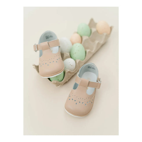 Zapatos de moda Mary Jane con diseño de ojales marrones para bebés y niñas, talla 1-7