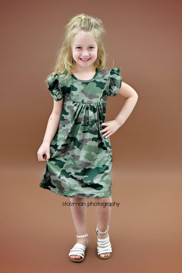 camo-flutter-milk-silk-dress Great Lakes kids - Sophia's StyleFlutter Dress-1
