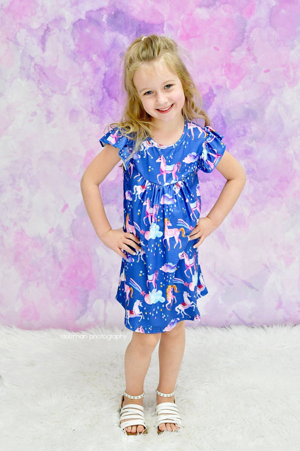 sparkle-unicorn-milk-silk-flutter-dress Great Lakes kids - Sophia's StyleFlutter Dress-1