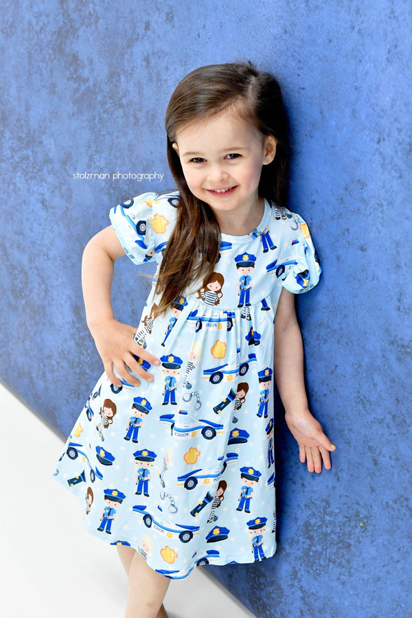 police-inspired-flutter-milk-silk-dress Great Lakes kids - Sophia's StyleFlutter Dress-1
