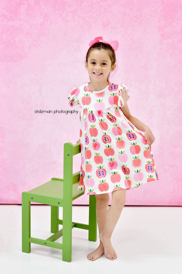 an-apple-a-day-flutter-milk-silk-dress Great Lakes kids - Sophia's StyleFlutter Dress-1