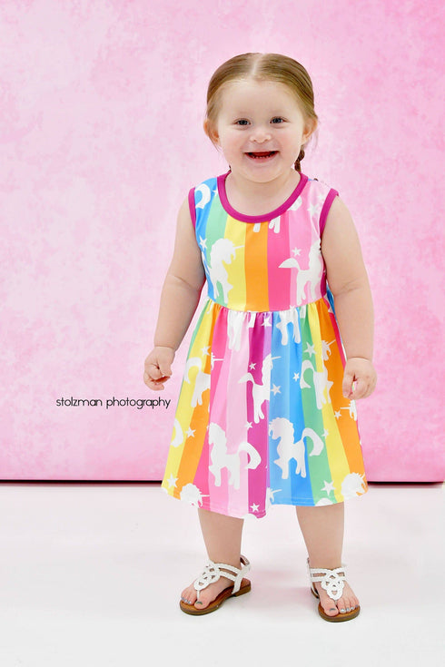 rainbow-unicorn-milk-silk-tank-dress Great Lakes kids - Sophia's StyleTank Dress-1