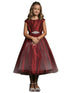 Girls Silk Embroidered Top Tulle Overlay Dress 2-16 - SophiasStyle.com