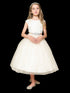 Girls Silk Embroidered Top Tulle Overlay Dress 2-16 - SophiasStyle.com