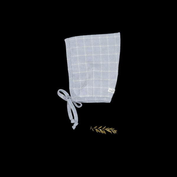 the-printed-pixie-bonnet-blue-grid Lovely Littles - Sophia's StylePixie Bonnet-1