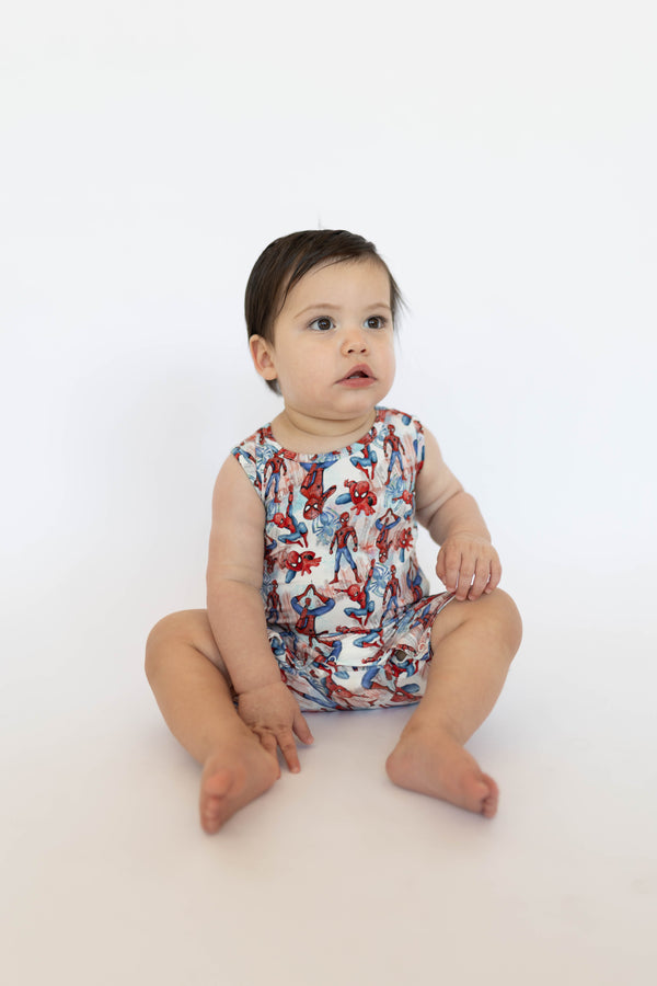 watercolor-spider-man-shorty-tank-romper House of Henry - Sophia's Style-1