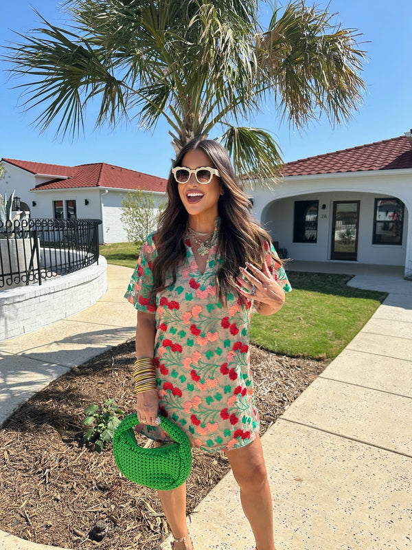 lulu-short-sleeve-mini-caftan-precious-coral BuddyLove - Sophia's StyleApparel & Accessories > Clothing > Dresses > Short Dresses-1