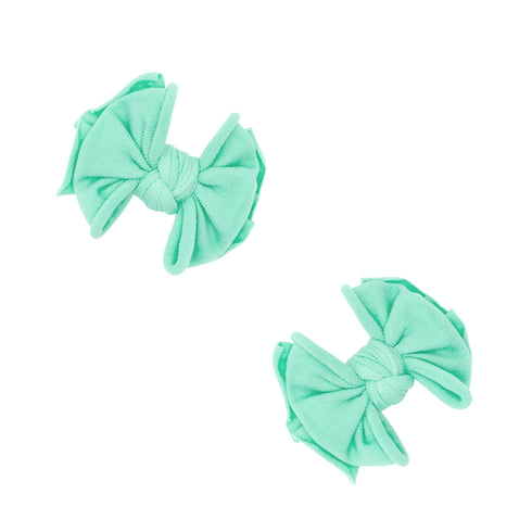 2pk-baby-fab-clips-mint Baby Bling Bows clips headbands - Sophia's Style2PK BABY FAB CLIPS-