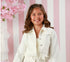 Girls White Denim Jacket for Girls – Cropped Designer Jacket with Frayed Hem 12M-14