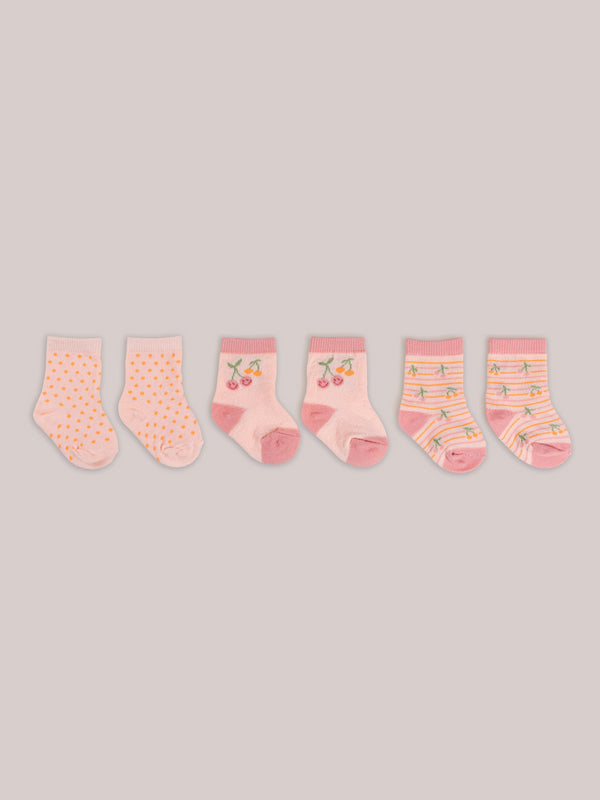 baby-socks-trio-cherry-cute-by-doodle-by-meg jujube bags at sophiasstyle.com Baby Socks Trios