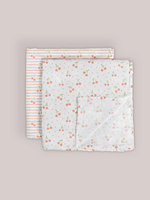 2-pack-square-swaddle-blanket-set-cherry-cute-by-doodle-by-meg jujube bags at sophiasstyle.com
