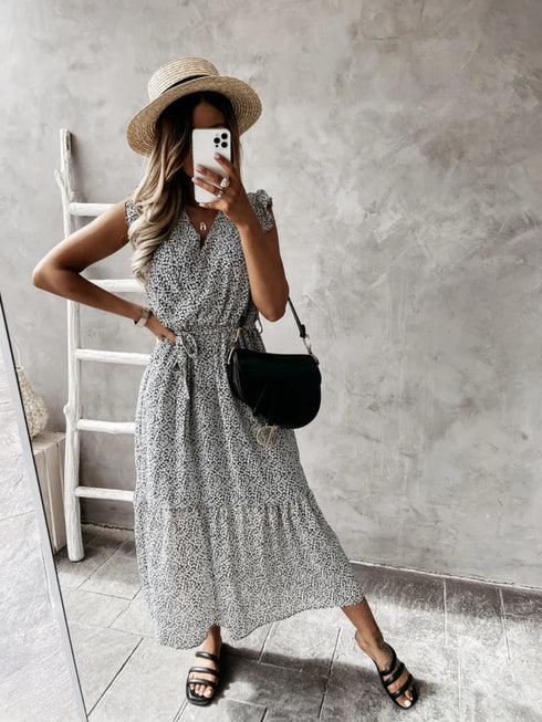 ruffled-surplice-printed-cap-sleeve-dress OhSoStyled at Sophia's Style-14