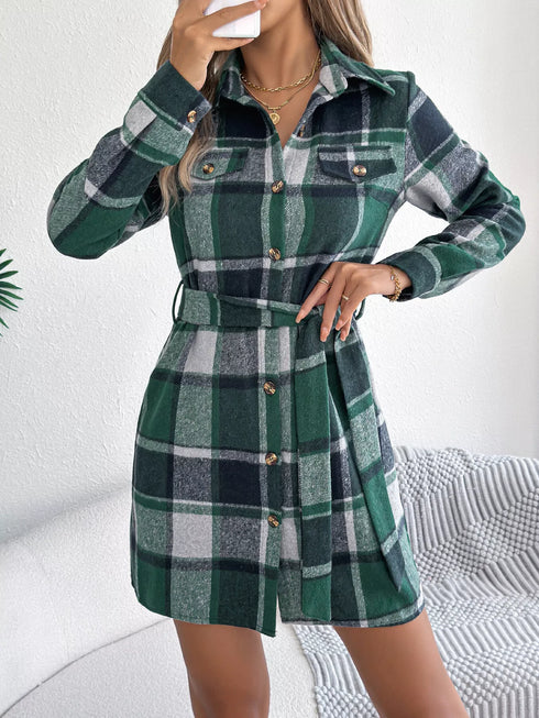 plaid-button-front-tie-waist-shirt-dress-OhSoStyled-Sophia's-Style-3