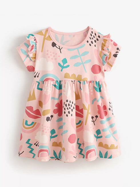 childrens-printed-ruffle-short-sleeve-casual-dress-ohso-kids-sophias-styleDresses-1