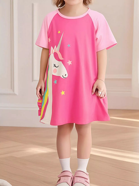 childrens-unicorn-graphic-short-sleeve-dress-ohso-kids-sophias-style-2
