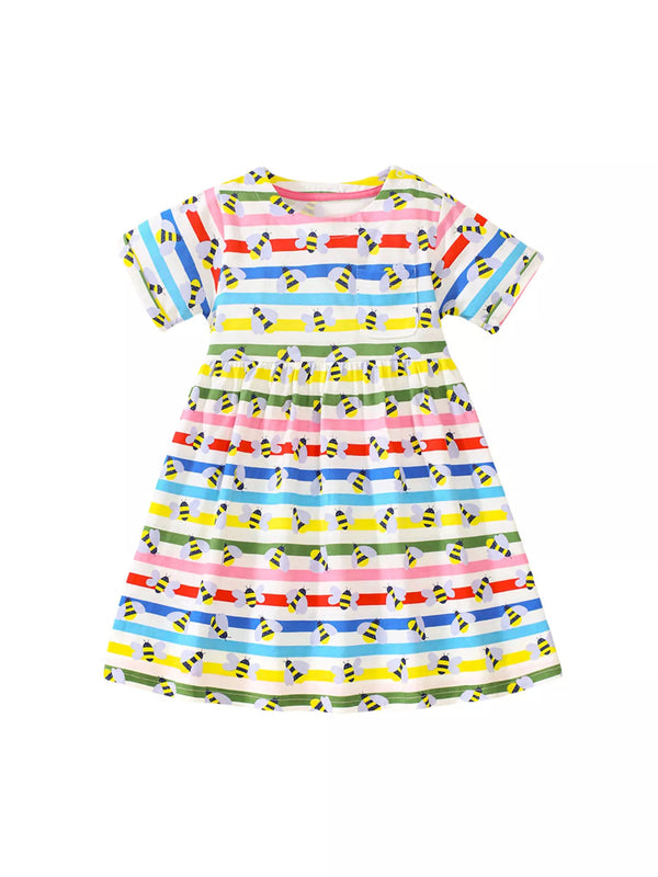 childrens-striped-bee-print-casual-dress-ohso-kids-sophias-style-1