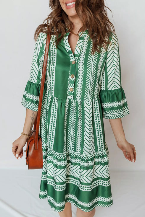 ethnic-print-half-button-3-4-sleeve-casual-dress-OhSoStyled-Sophia's-Style-3