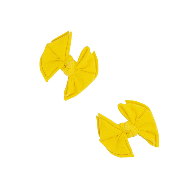2pk-baby-fab-clips-canary Baby Bling Bows clips headbands - Sophia's Style2PK BABY FAB CLIPS-