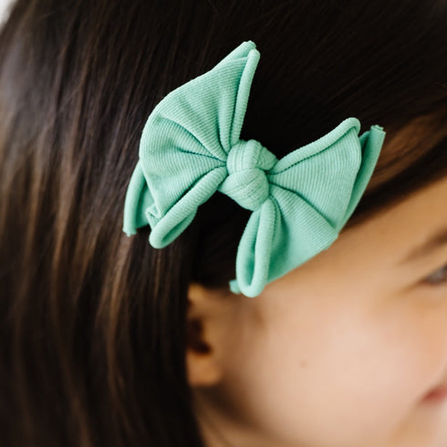 2pk-baby-fab-clips-mint Baby Bling Bows clips headbands - Sophia's Style-