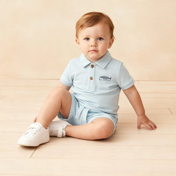 organic-polo-shirt-shorts-set-light-blue-makemake-organics-sophias-styleShirt & Shorts Set-1