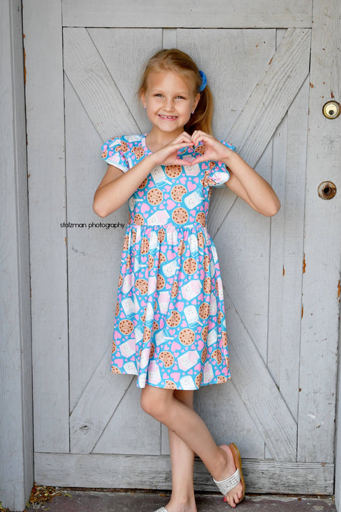 milk-and-cookies-long-flutter-milk-silk-dress Great Lakes kids - Sophia's StyleFlutter Dress-1