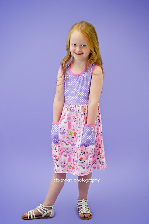 unicorn-front-pocket-milk-silk-tank-dress Great Lakes kids - Sophia's StyleTank Dress-1