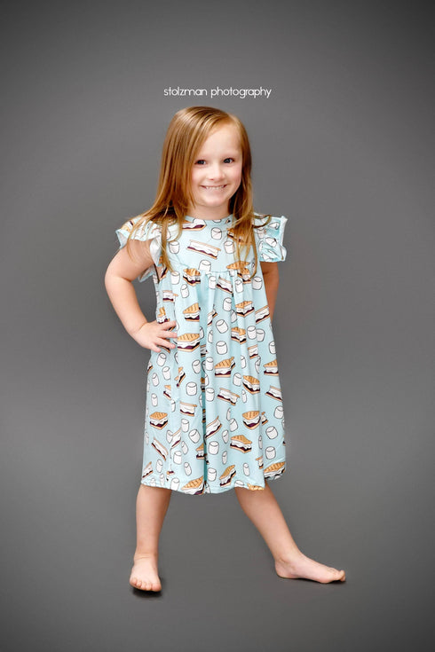 smores-milk-silk-flutter-dress Great Lakes kids - Sophia's StyleFlutter Dress-1