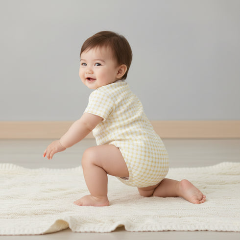 organic-short-sleeve-bubble-romper-dotty-gingham-makemake-organics-sophias-style-5