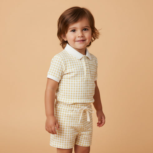 organic-collar-tee-shorts-set-dotty-gingham-makemake-organics-sophias-style-3