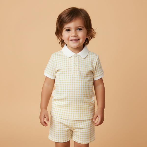 organic-collar-tee-shorts-set-dotty-gingham-makemake-organics-sophias-styleTee & Shorts Set-1