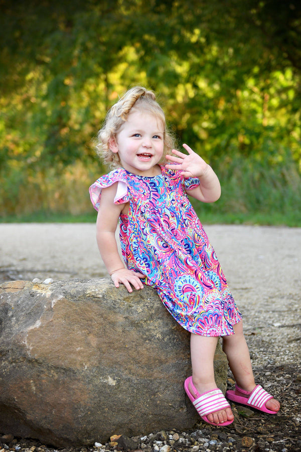 bright-paisley-milk-silk-flutter-dress Great Lakes kids - Sophia's StyleFlutter Dress-1