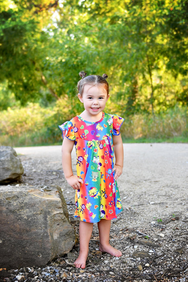 bright-animals-milk-silk-flutter-dress Great Lakes kids - Sophia's StyleFlutter Dress-1