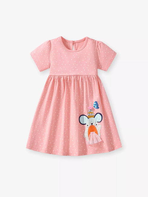 childrens-round-neck-cartoon-polka-dot-dress-ohso-kids-sophias-style-1