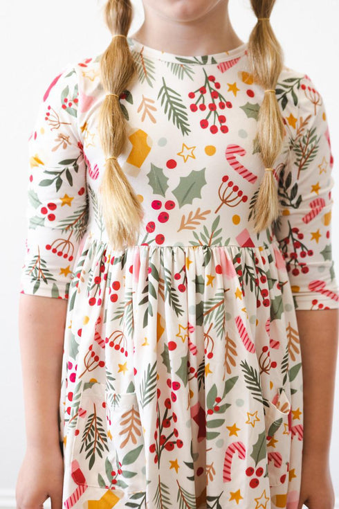 holly-jolly-christmas-3-4-sleeve-pocket-twirl-dress Mila & Rose - Sophia's Style-2