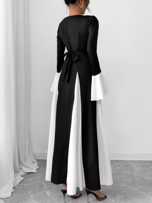 contrast-round-neck-flare-sleeve-maxi-dress-OhSoStyled-Sophia's-Style-6