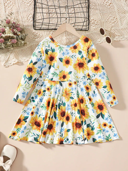 kids-sunflower-print-round-neck-long-sleeve-dress-ohso-kids-sophias-style-2