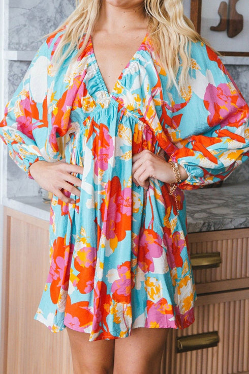 floral-bracelet-sleeve-empire-waist-mini-dress OhSoStyled - Sophia's Style-2