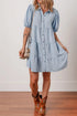 button-up-puff-sleeve-tiered-shirt-dress OhSoStyled at Sophia's Style-7
