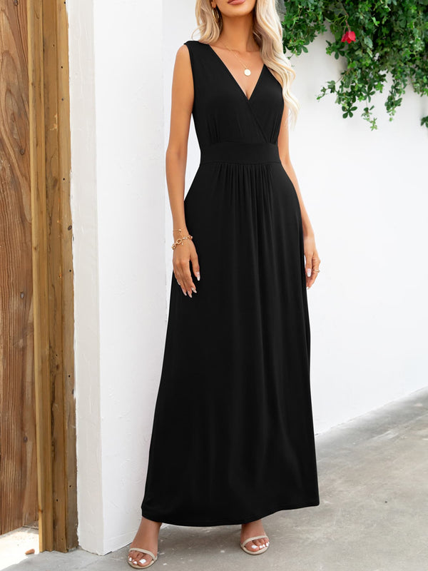 surplice-neck-sleeveless-maxi-dress-1-Sophia's Style-1