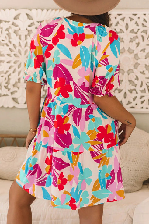 floral-bubble-sleeve-v-neck-tiered-ruffle-babydoll-dress OhSoStyled at Sophia's Style-3