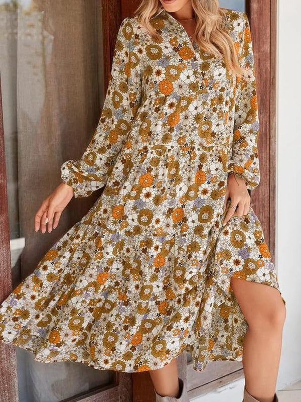 floral-print-balloon-sleeve-midi-dress-OhSoStyled-Sophia's-Style-1