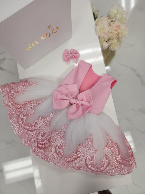 Alana Dress White Pink