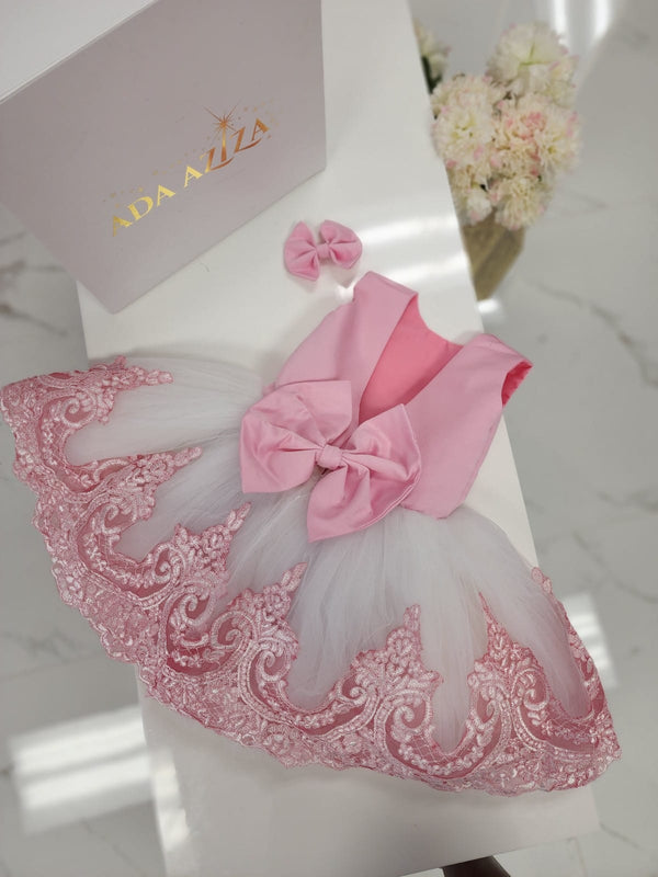 Alana Dress White Pink