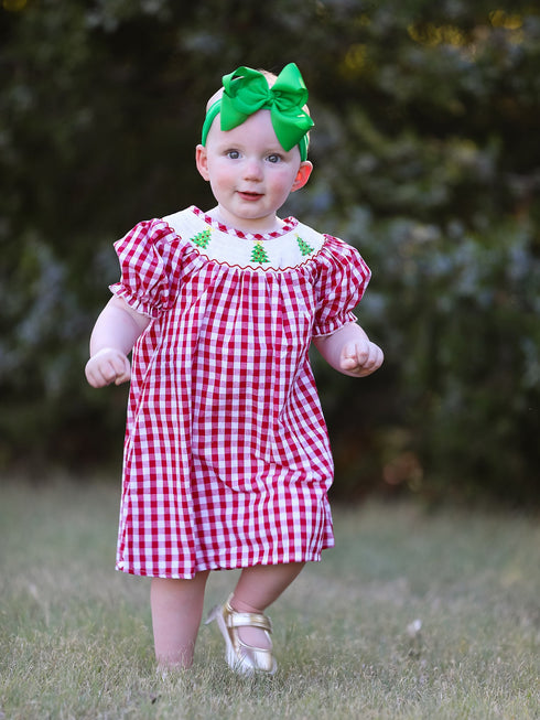 christmas-tree-smocking-embroidered-girls-dress Sophia's StyleDress-1