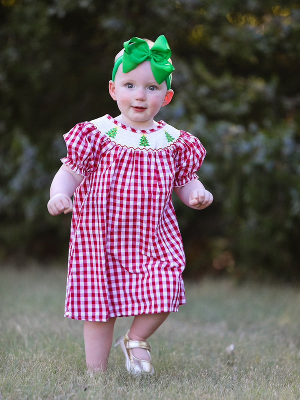 christmas-tree-smocking-embroidered-girls-dress Sophia's StyleDress-1