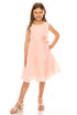 Girls Flower Waist Chiffon Flower Girl Dress 2-14 - SophiasStyle.com
