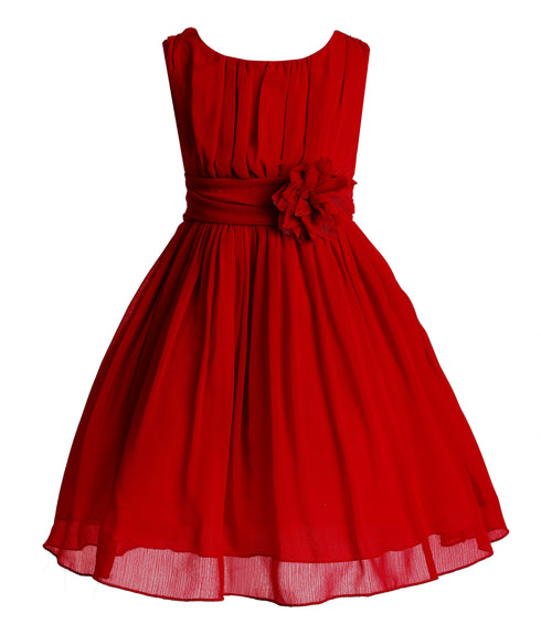 Vestido de niña de flores de gasa con cintura de flores de Just Kids Girls 2-14