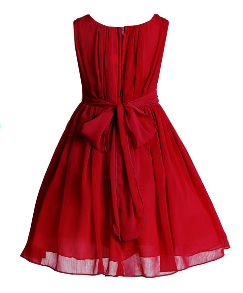 Vestido de niña de flores de gasa con cintura de flores de Just Kids Girls 2-14