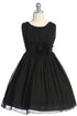 Girls Flower Waist Chiffon Flower Girl Dress 2-14