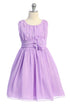 Girls Flower Waist Chiffon Flower Girl Dress 2-14